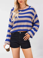 Striped Dropped Shoulder Sweater (3)