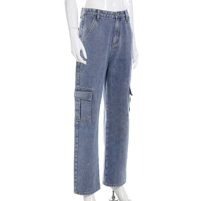 Denim Straight Leg Pants photo 9
