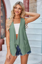 Eyelet Open Front Sleeveless Cardigan (18)