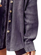 Oversized Waffle Knit Button-up Jacket (8)