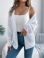 Openwork Open Front Long Sleeve Cardigan (16)