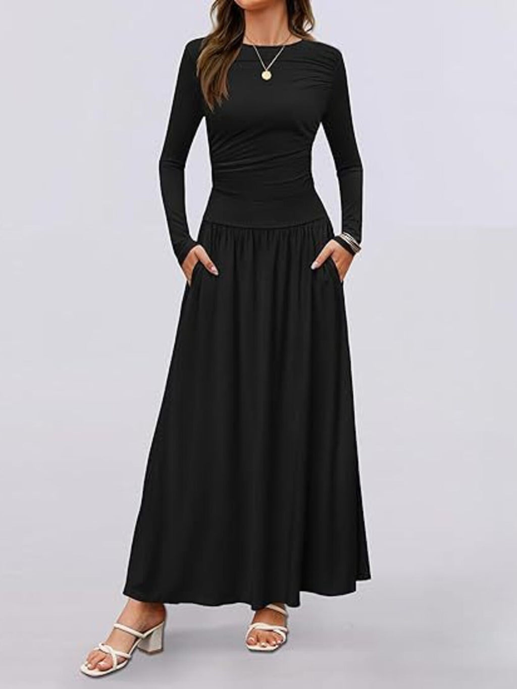 Long Sleeve Maxi Dress Pockets (5)