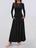 Long Sleeve Maxi Dress Pockets (5)