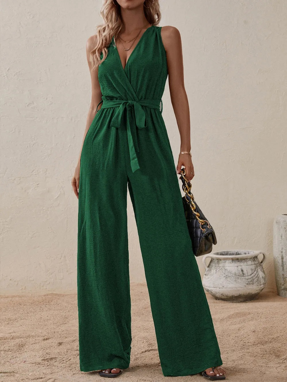 Tied Surplice Sleeveless Wide Leg Jumpsuit (13)