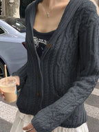 Cable Knit Button Up Cardigan (9)