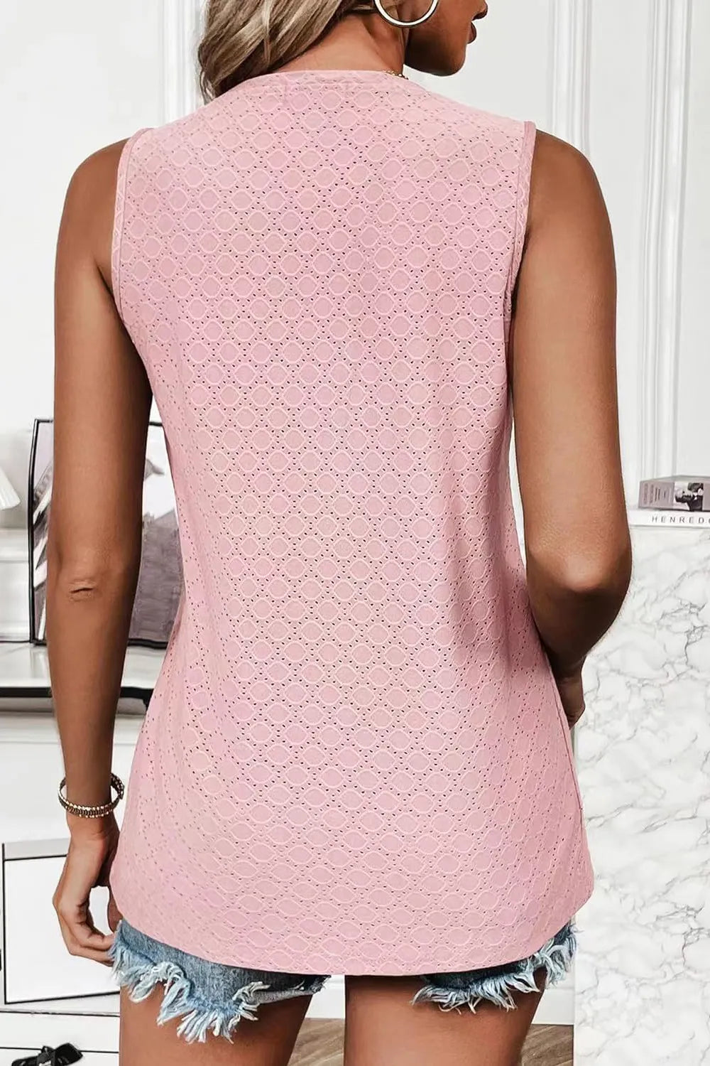 Eyelet Round Neck Tank (12)