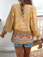 Floral Print Tie Neck Bohemian Blouse (24)