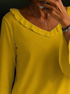 Full Size Ruffled V-neck Long Sleeve Blouse Plus (11)