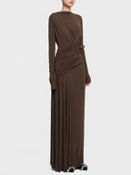 Ruched Long Sleeve Maxi Dress (3)
