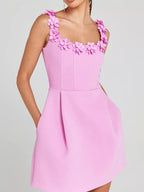 Floral Sleeveless Mini Dress Pockets (14)