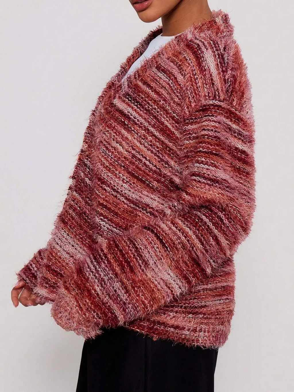 Chunky Knit V-neck Button-up Cardigan (17)