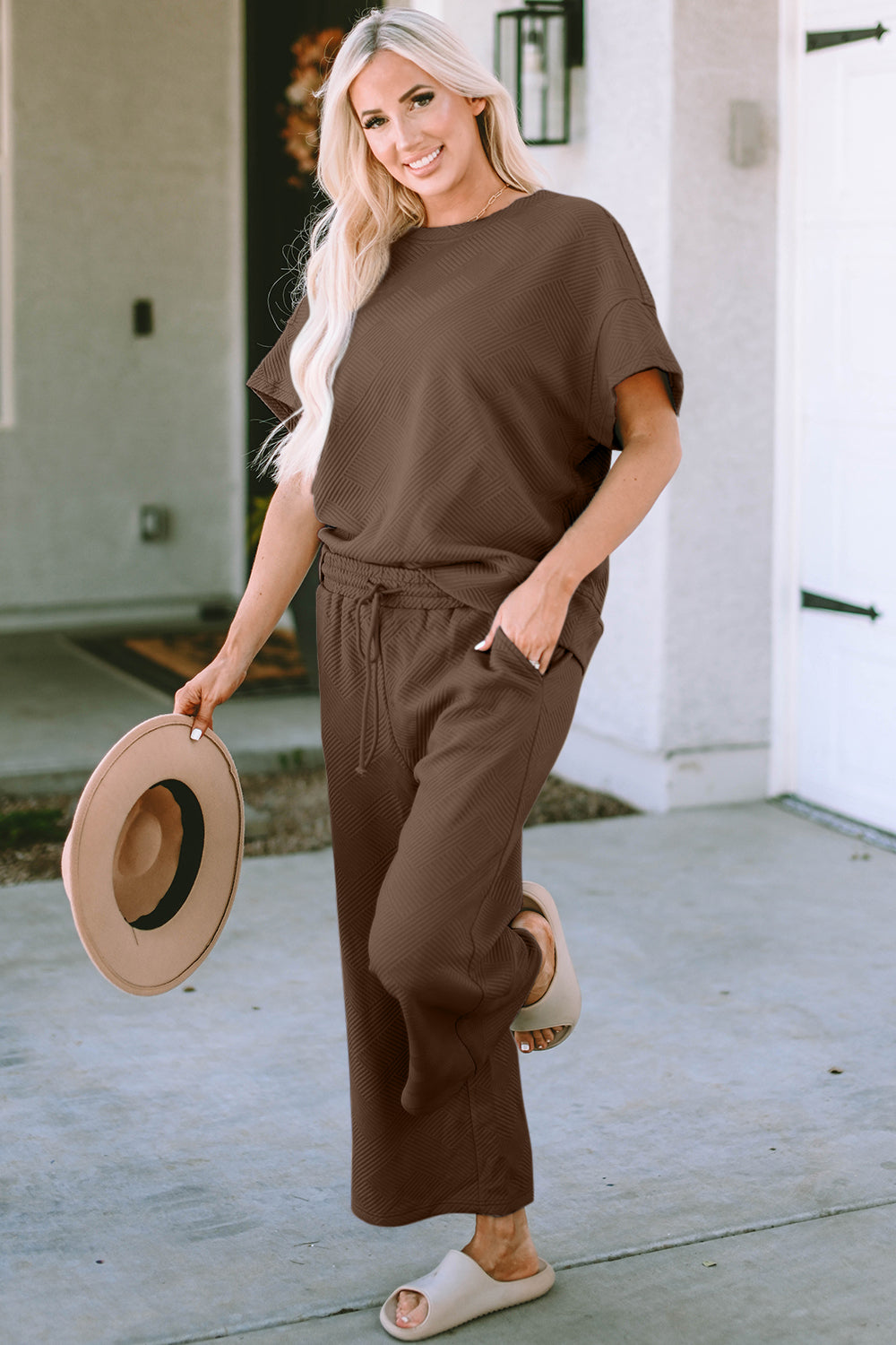 Short Sleeve Top Pants Set (18)