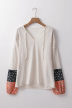 Block Tie Neck Long Sleeve Top (5)