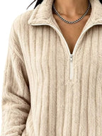 Quarter-zip Dropped Shoulder Sweatshirt (5)