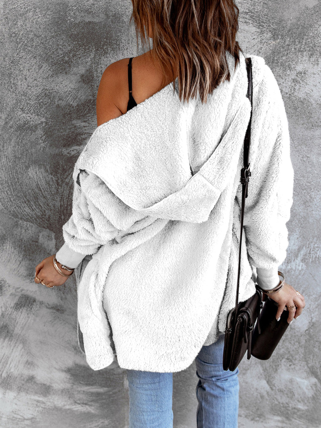 Open Front Hooded Faux Fur Outwear Pockets (15)