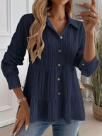 Button-down Long Sleeve Tiered Shirt (10)