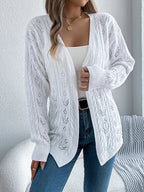 Openwork Open Front Long Sleeve Cardigan (18)