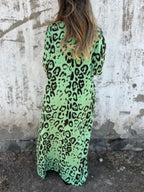 Full Size Printed V-neck Dress Pockets Plus (28)