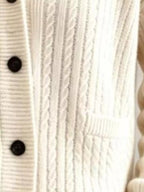 Full Size Shawl Collar Cable Knit Cardigan Plus (8)