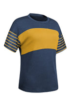 Striped Round Neck Short Sleeve T-shirt (17)