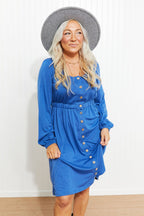 Scoop Neck Empire Waist Long Sleeve Mini Dress (3)