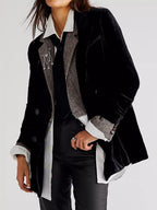 Lapel Collar Button Up Blazer (7)