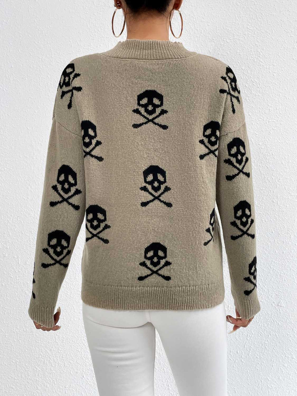 Patterned Drop Shoulder Sweater (12)