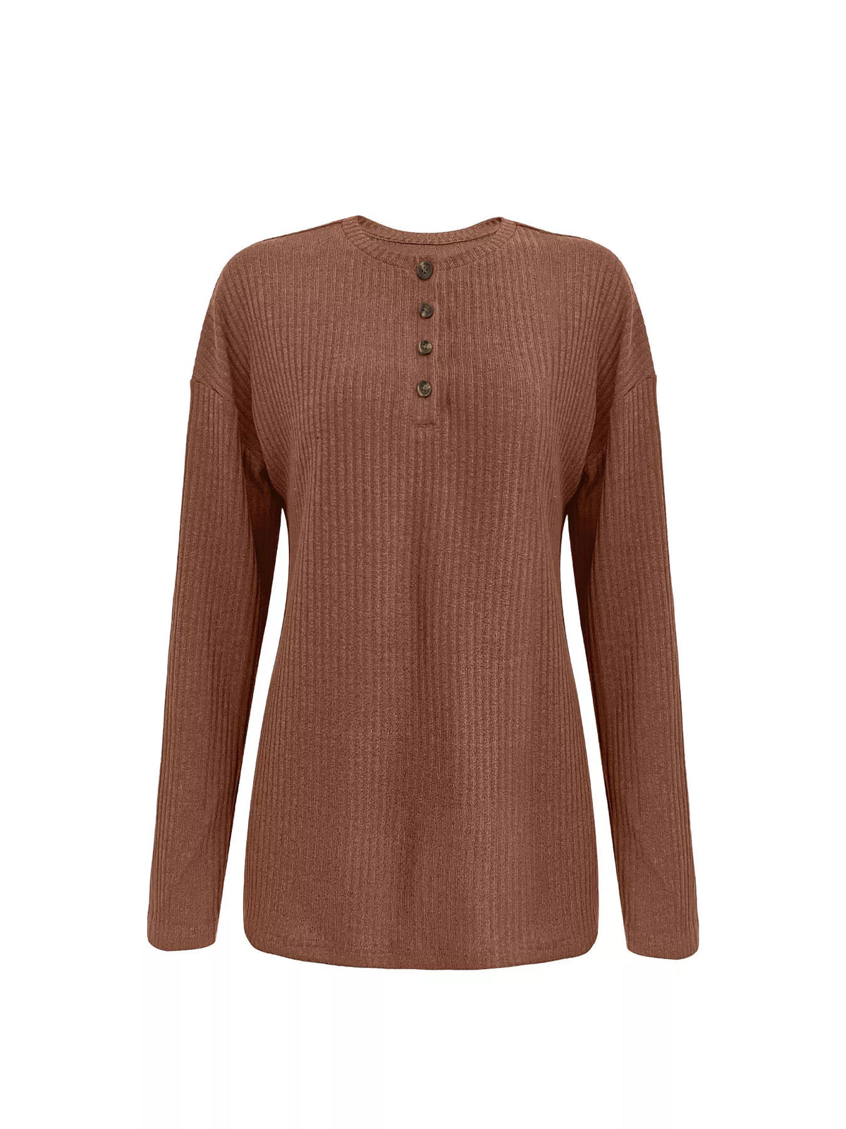 Button-detail Dropped Shoulder Top (10)