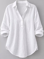 Collared Neck Long Sleeve Blouse (3)