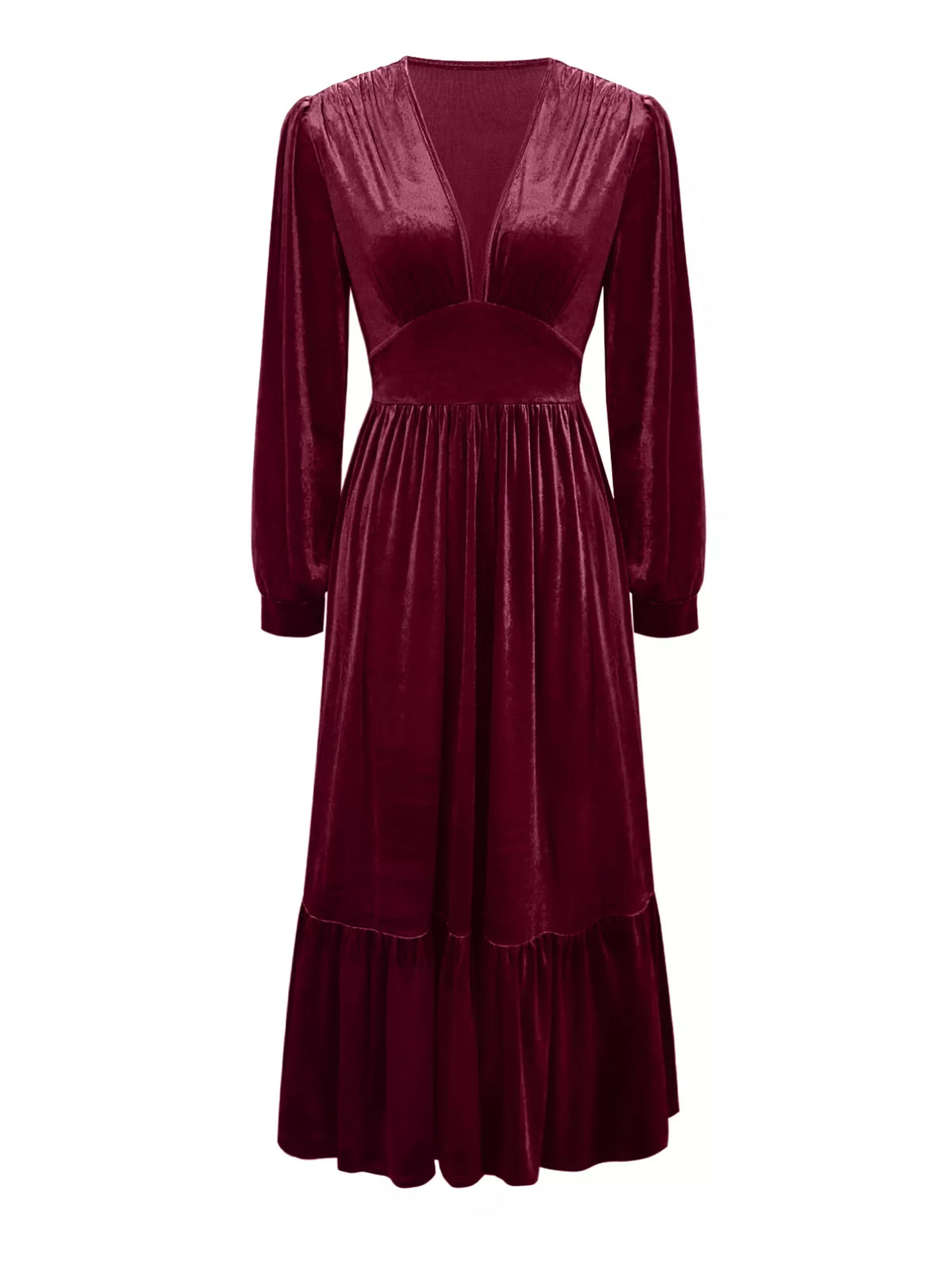 Ruffled Hem Long Sleeve Dress (14)