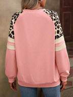 Leopard Raglan Sleeve Striped Sweatshirt (27)