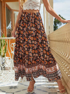 Floral Print Slit Skirt (2)