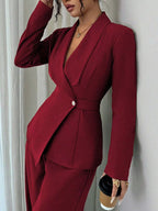 One Button Blazer Pants Set (4)