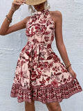 Floral Halter Neck Summer Dress Belt (5)