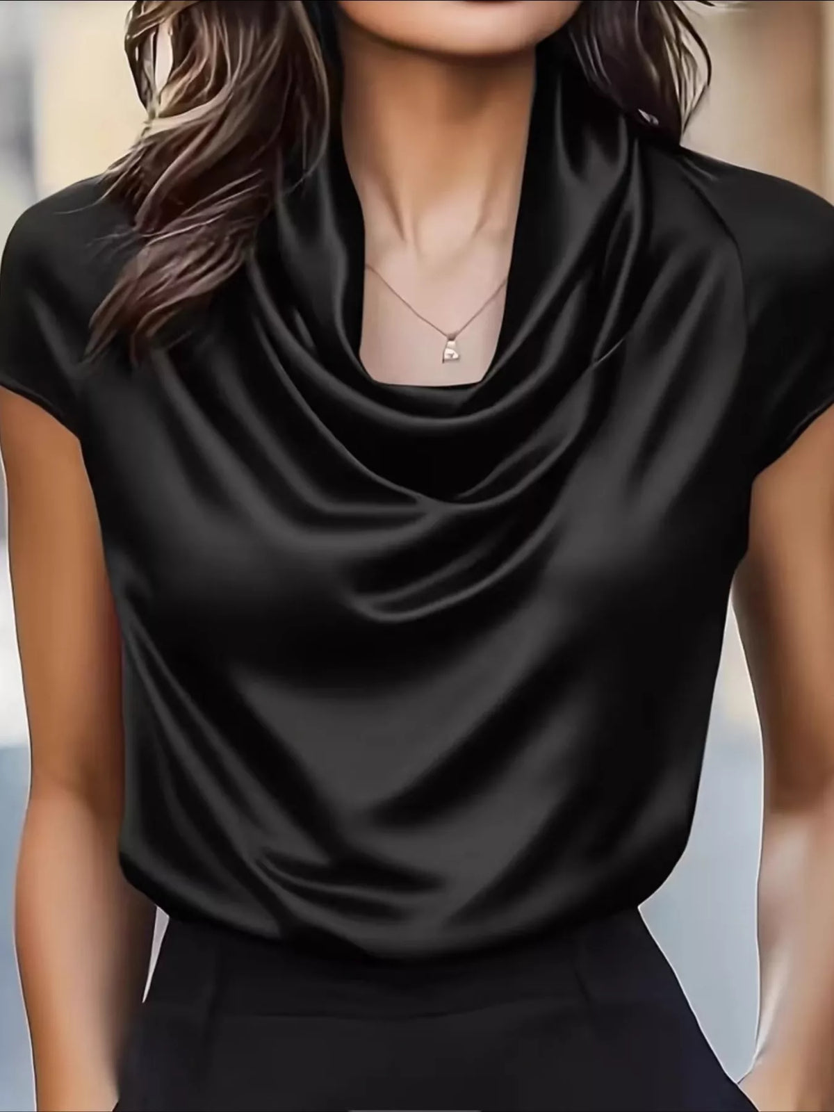 Satin Cowl Neck Blouse (13)