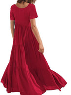 Round Neck Tiered Ruffle Maxi Dress (2)