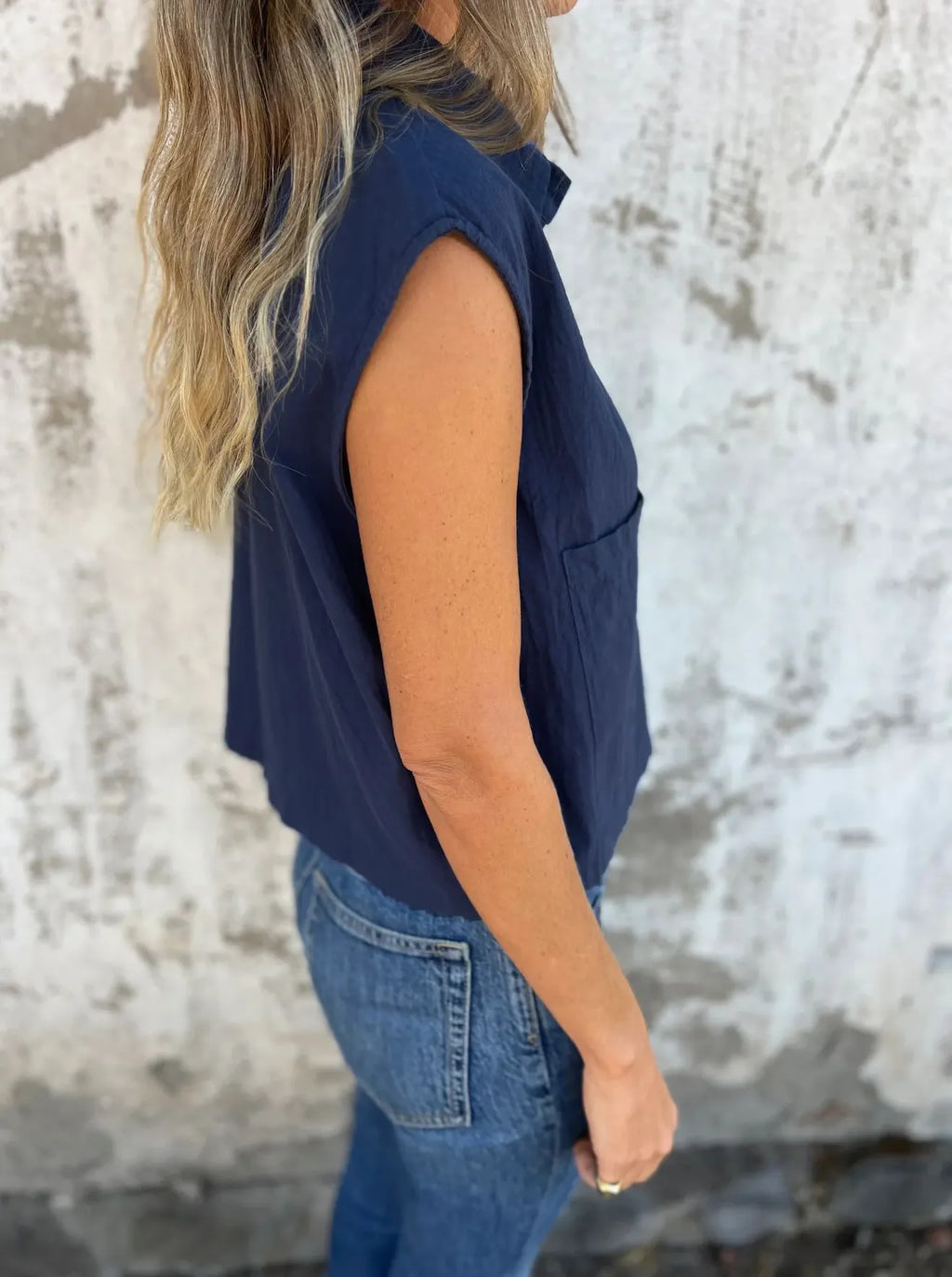 Full Size Button Down Cap Sleeve Linen Shirt Plus (12)