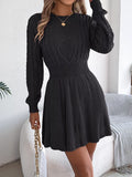 Cable Knit Long Sleeve Sweater Dress (2)