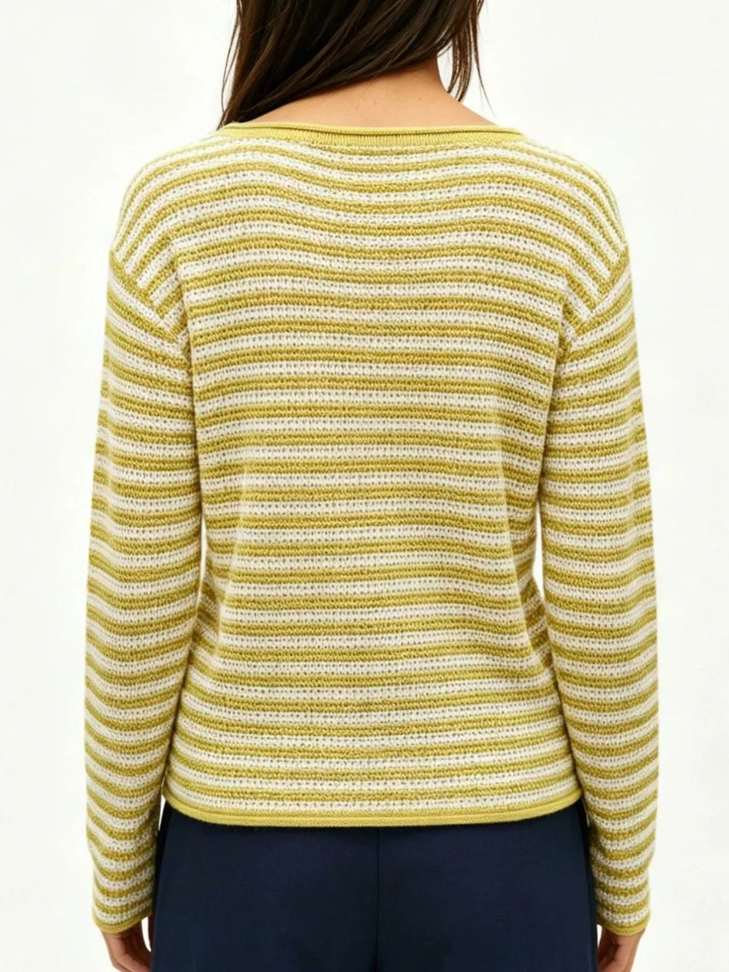 Striped Boat Neck Knit Sweater (14)