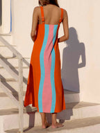 Striped Wide Strap Midi Dress (11)