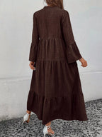 Ruffle Hem Button Front Tiered Dress (18)