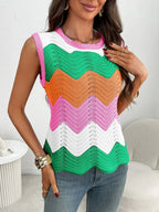Block Round Neck Sweater Vest (8)