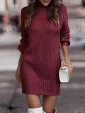 Full Size Turtleneck Raglan Sleeve Sweater Dress Plus (6)