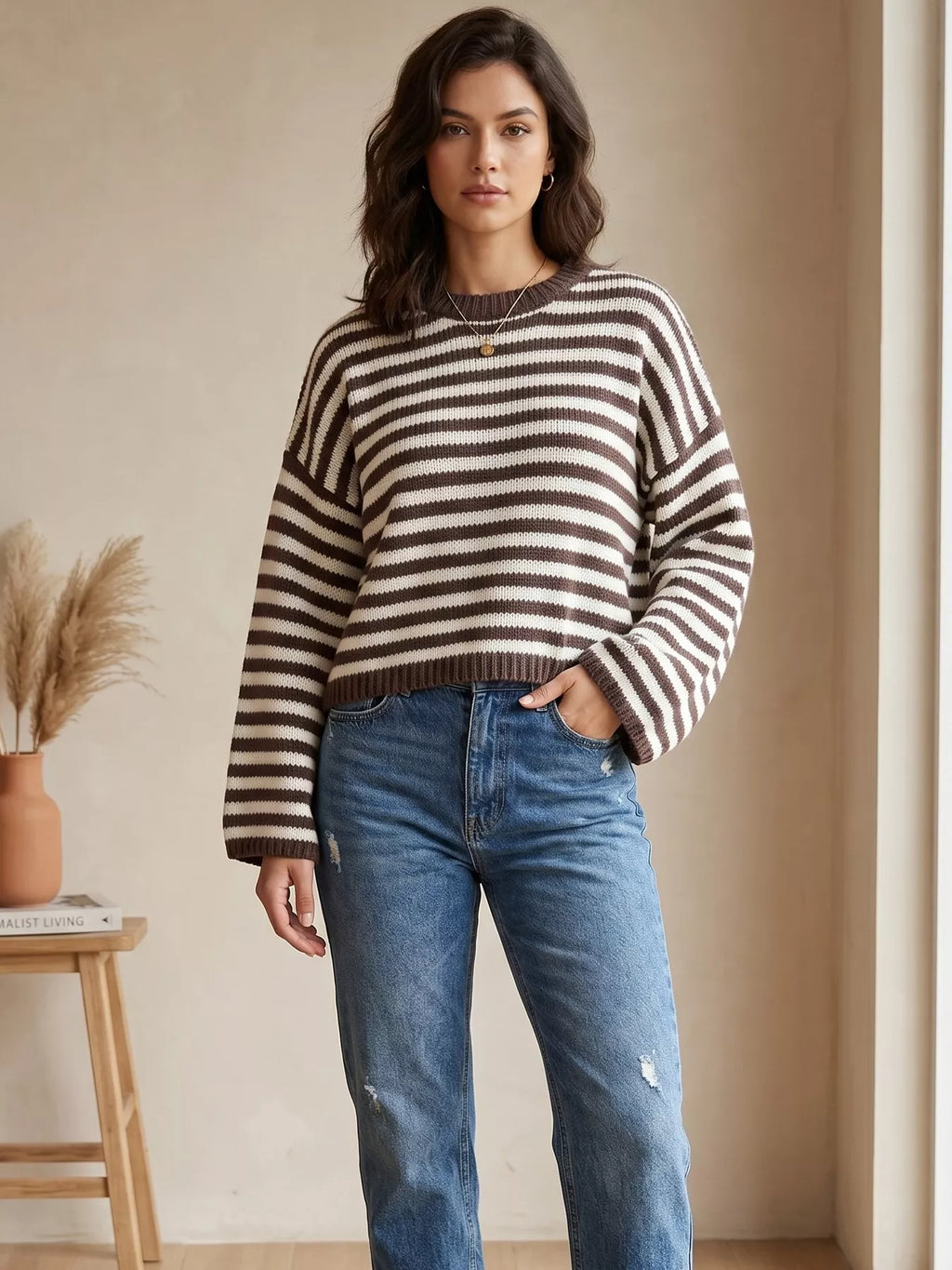 Striped Crew Neck Sweater (7)