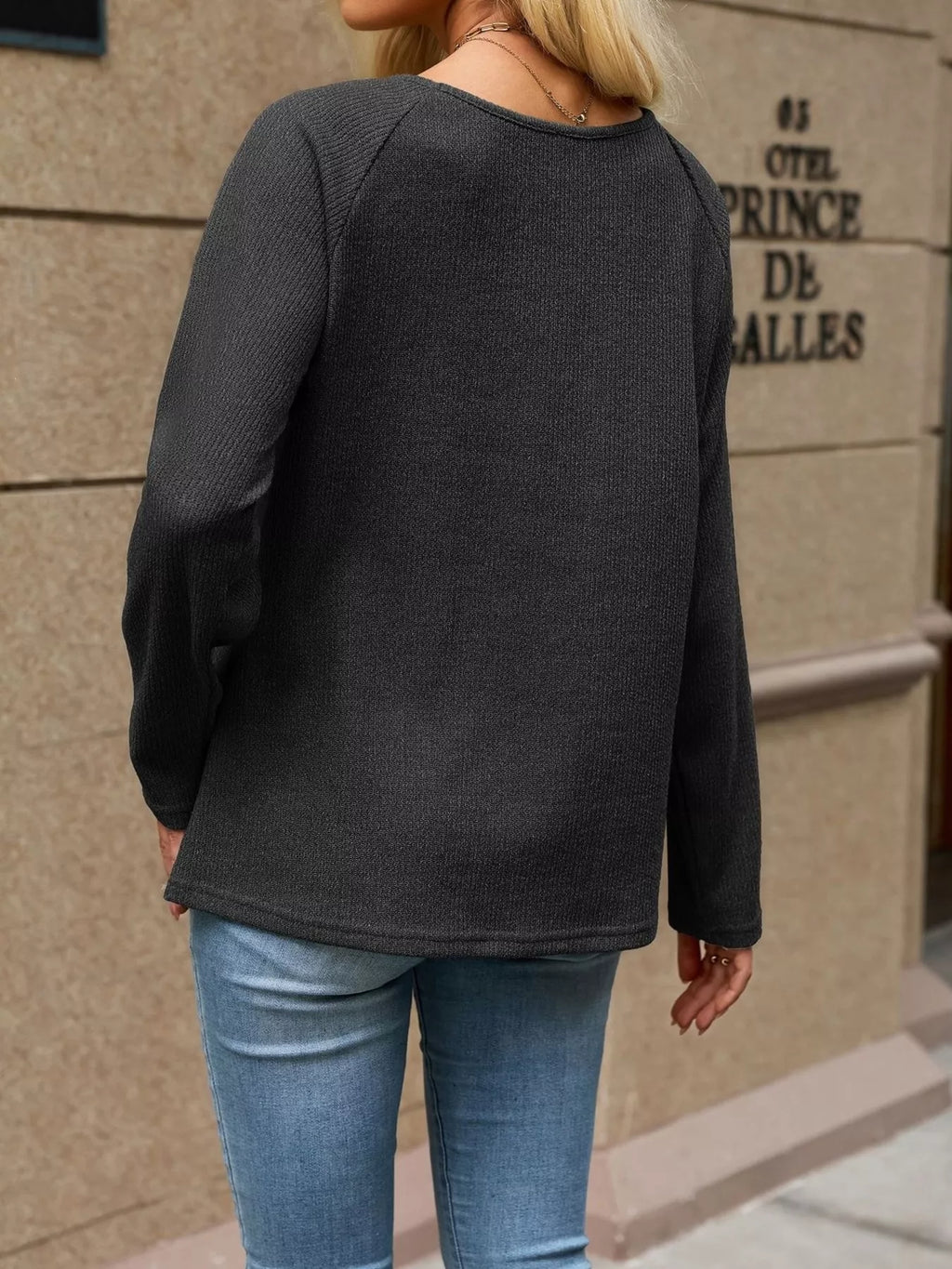 Ribbed Knit Raglan Sleeve T-shirt (13)