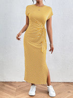 Striped Tie-waist Midi Dress (12)