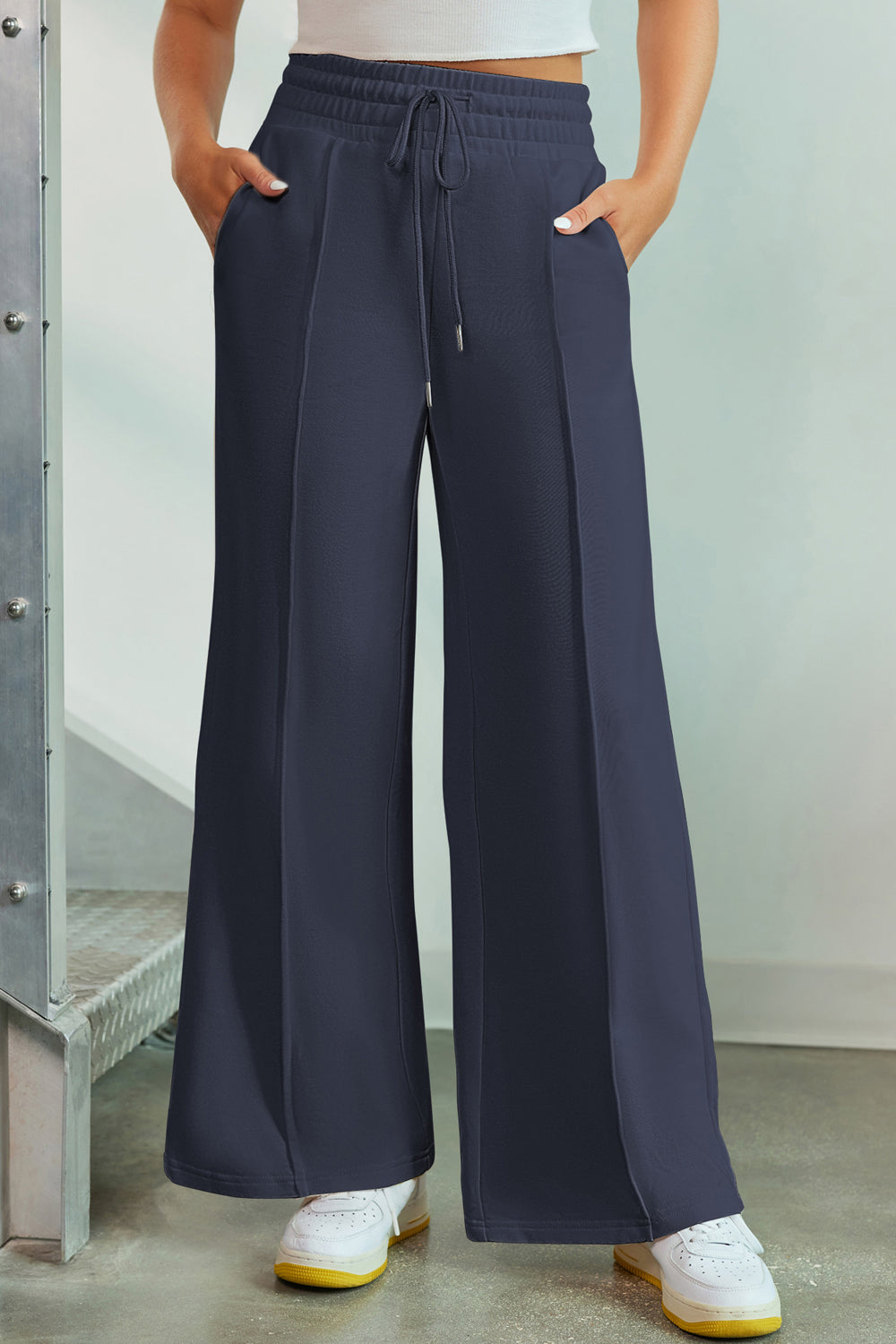 Drawstring Wide Leg Pants Pockets (10)