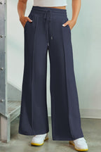 Drawstring Wide Leg Pants Pockets (10)