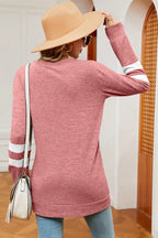 Striped Heathered Round Neck T-shirt (2)