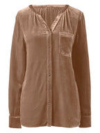 Notched Button Down Long Sleeve Shirt (10)